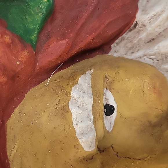 Vtg Large Paper Mache Santa Face Wall Hanging, Display - Picture 5 of 13